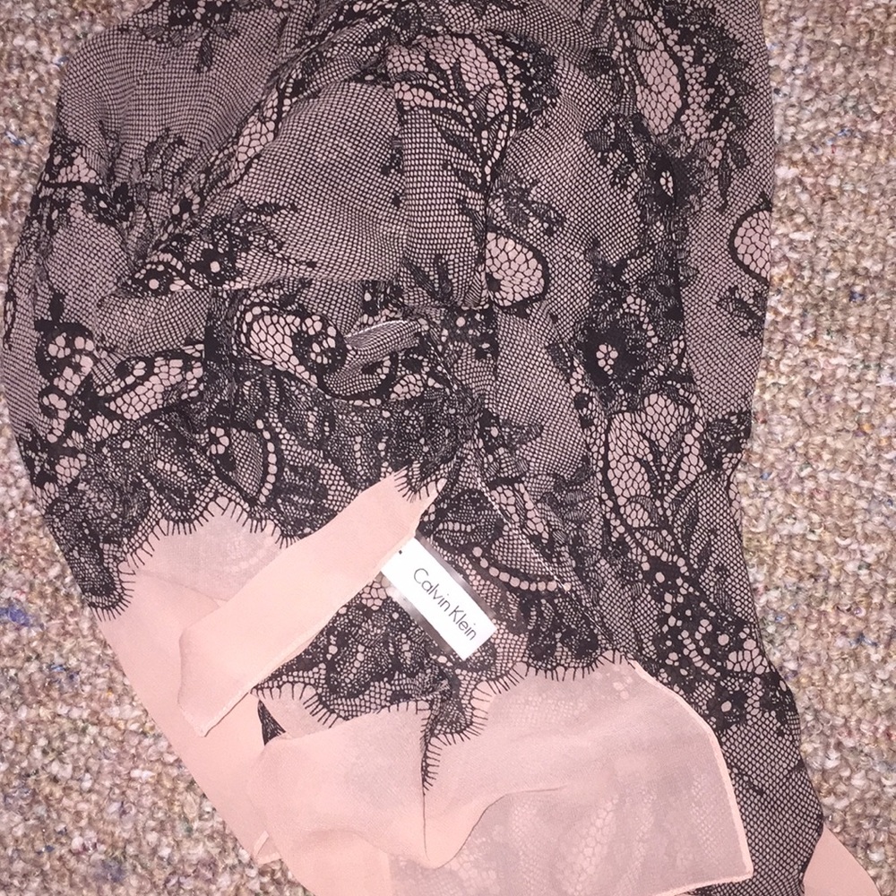 Pink Lace Calvin Klein Scarf